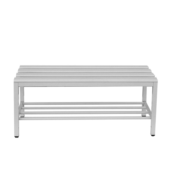 Sitzbank mit Kunststofflatten inkl. Schuhrost , H 400 x B 1500 x T 400 mm